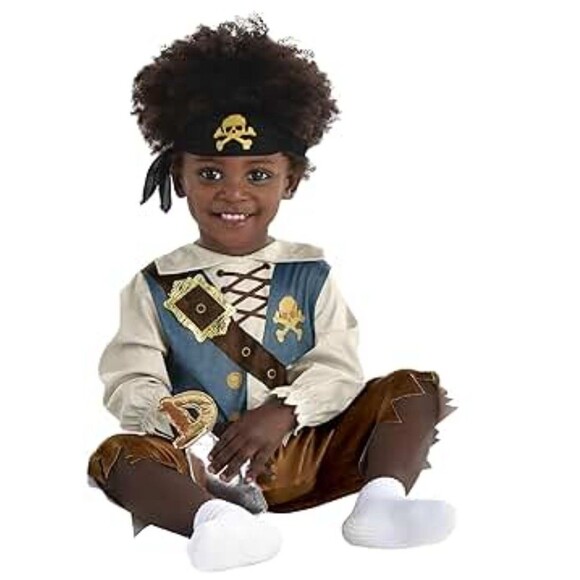 NEW Shipwrecked Pirate Baby Infant Halloween Costume 0-6 Months Rattle Sword - Picture 1 of 3